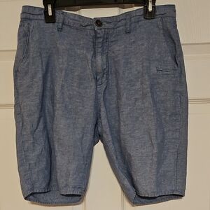 Civil Society Chambray Blue Linen - Cotton Blend Shorts